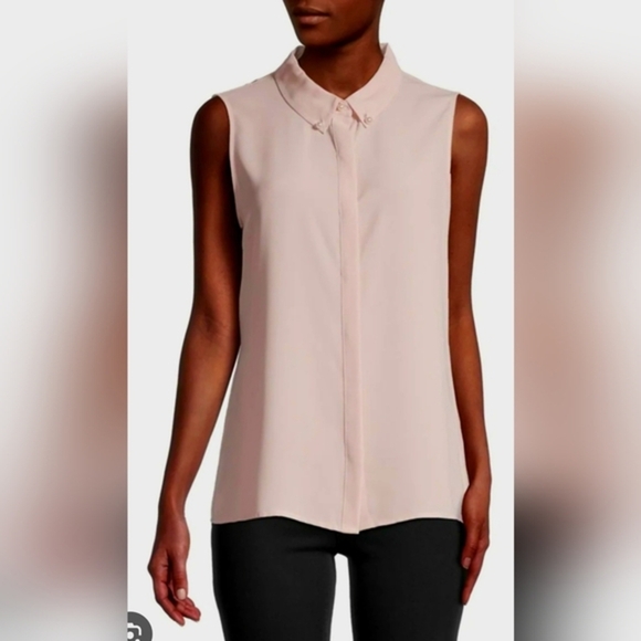 BNWT Karl LAGERFELD  Pink Sleeveless Blouse Top Faux Pearl Embellished Size M - Picture 13 of 13